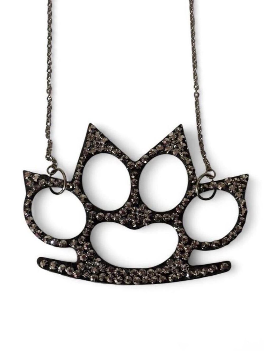 handmade custom brass knuckle resin necklace!!!
